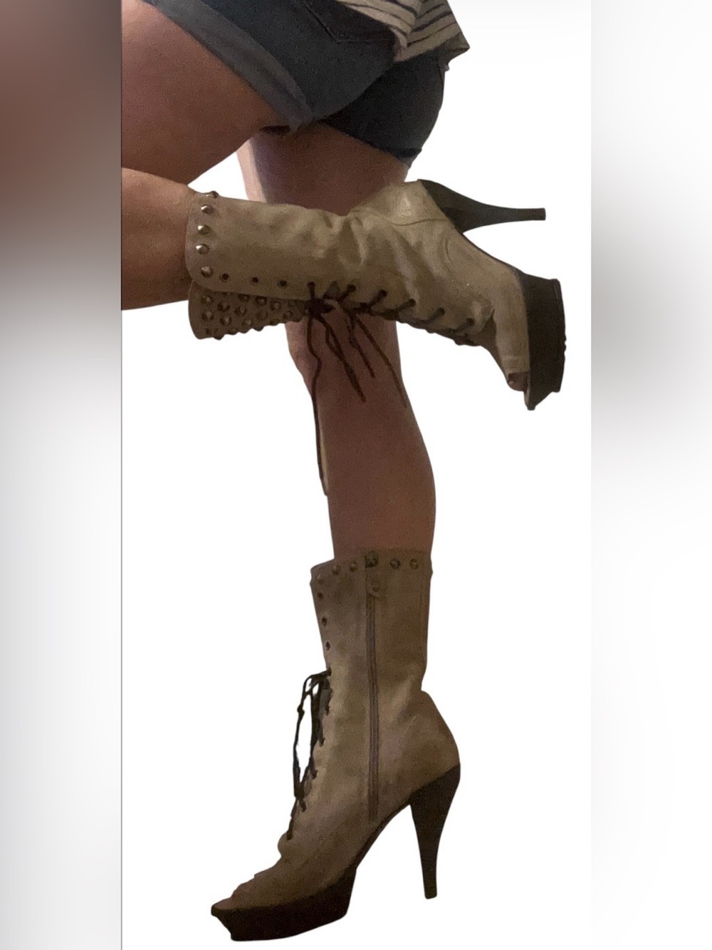 Y2K Lisa For Donald J Pliner Platform Stiletto Lace Up Militant Victorian Boot 8